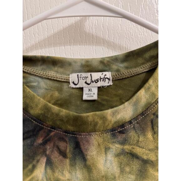 J for Justify Tie-Dye Long Sleeve Tunic Dress XL Good Vibes Only Sunflower Print - Picture 5 of 9